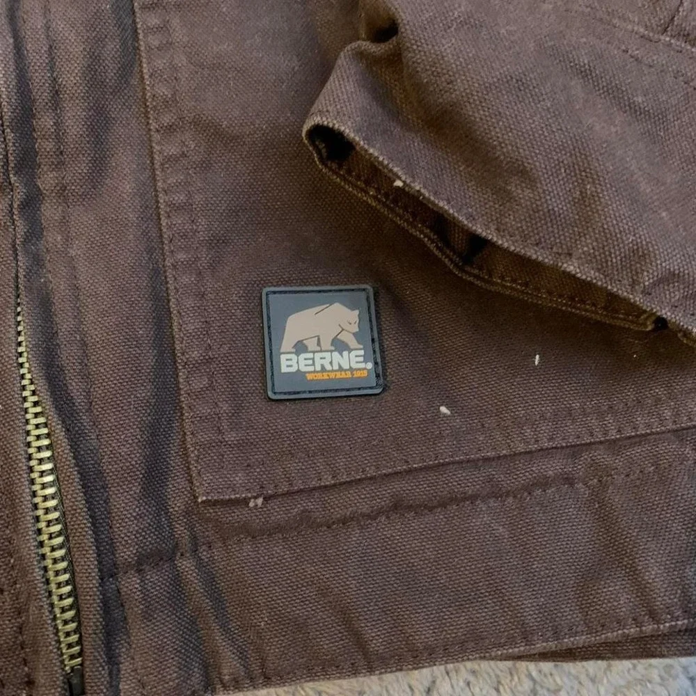 Brown Carhartt Like Blanket‎ lined Workwear hooded jacket